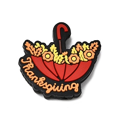 Цветок Силиконовые бусины на тему Дня благодарения, фокусные бусы, красочный, цветок, 28x30x7 мм, отверстие : 2.5 мм