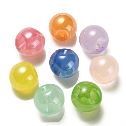 Mixed Color Opaque Acrylic Beads, Round, Suzumaru Beads, Top Drilled, Mixed Color, 19x19x19mm, Hole: 3mm