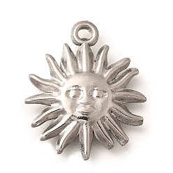 Нержавеющая Сталь Цвет 304 подвески из нержавеющей стали, солнечные чары, анти-тускнение, цвет нержавеющей стали, 19.5x16.5x2.5 мм, отверстие : 1.2 мм
