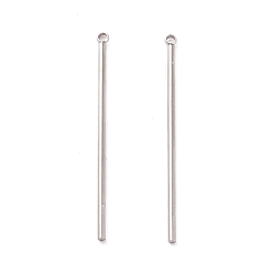 Нержавеющая Сталь Цвет Не тускнеющие 201 подвески из нержавеющей стали, бар, цвет нержавеющей стали, 43x1.5 мм, отверстие : 1.5 мм