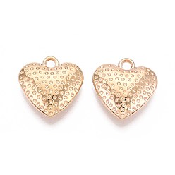 Light Gold Пластмассовые подвески ccb, сердце, золотой свет, 25x24~24.5x8 мм, отверстие : 3 мм