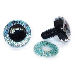 Небесно-голубой Глаза куклы из АБС-пластика с блестками, безопасные глаза, Чучела игрушечных глаз, полукруглый, голубой, 12 мм