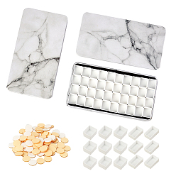 Случайный Цвет Ящик для хранения белой жести с губкой, пластиковые пустые емкости для акварельной краски и двухсторонний клей, случайный один цвет или случайный смешанный цвет, 17x9x1.5 см