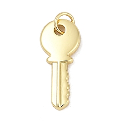 Настоящее золото 18K Латунные подвески, Брелоки для ключей, с целью перехода в кольце, без кадмия и без свинца, стойки покрытие, долговечный, реальный 18 k позолоченный, 20x8.5x2 мм, отверстие : 3.4 мм