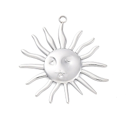 Нержавеющая Сталь Цвет 304 подвески из нержавеющей стали, солнце, цвет нержавеющей стали, 42x38x3 мм, отверстие : 2.5 мм
