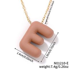 Letter E Ожерелья с подвесками из сплава, золотые, темный лосось, Письмо E, 15.75 дюйм (40 см)