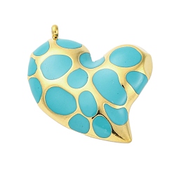 Небесно-голубой 304 подвески из нержавеющей стали, с эмалью, шарма сердца, золотые, голубой, 25x24x4 мм, отверстие : 2 мм
