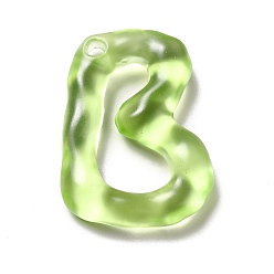 Letter B Transparente Harz-Alphabet-Anhänger, Brief Reize, letter.b, 41~45x33~52.5x8 mm, Bohrung: 3.5 mm