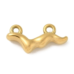 Настоящее золото 18K Ионное покрытие (ip) 304 подвески из нержавеющей стали, волновое очарование, реальный 18 k позолоченный, 9.5x19.5x4.5 мм, отверстие : 1.8 мм