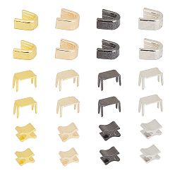 Mixed Color Clothing Accessories, Brass Zipper Repair Down Zipper Stopper, Plug, Zipper stopers Top Bottom Stops, Gunmetal & Golden & Platinum & Light Gold, 7.4x7.2x1.7cm