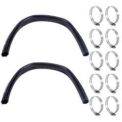 Noir 1m cordons ronds creux en PVC, avec 10pcs 304 colliers de serrage à vis sans fin réglables en acier inoxydable, noir, 62mm, Trou: 50mm, environ 1.09 yards (1m)/ensemble