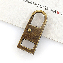 Antique Bronze Alloy Detachable Zipper Slider Pull Tab, for Luggage Clothing Jackets Backpacks, Antique Bronze, 2.2x1.1cm
