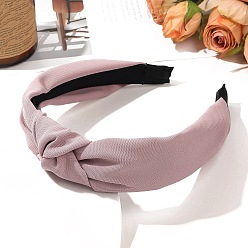 Розово-Коричневый Однотонные тканевые ленты для волос с узлами, головной убор с широкими краями, праздничные аксессуары для волос для женщин и девочек, розово-коричневый, 150 мм