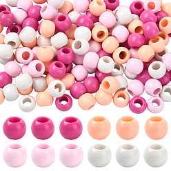 (52) Непрозрачная лаванда 200 шт 4 цвета непрозрачные акриловые бусины, бусины с большим отверстием, загадка, разноцветные, 12 мм, отверстие : 6 мм, 50 шт / цвет