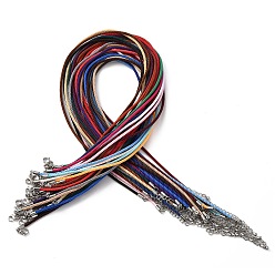 (52) Непрозрачная лаванда 2мм круглый нейлоновый миланский шнур для изготовления ожерелья, с латунными выводами и 303 застежками из лобстера из нержавеющей стали, цвет нержавеющей стали, разноцветные, 18.50~18.70 дюйм (47~47.5 см)