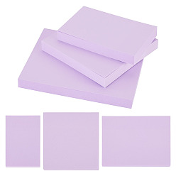 Lilac 3Pcs 3 Styles Paper Pad Sticky Notes, Sticker Tabs, for Office School Reading, Rectangle & Square, Lilac, 76~77x50.5~100x0.1mm, 1pc/style
