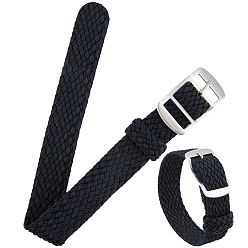 Черный Нейлоновый ремешок для часов, с ремешком из сплава с застежкой, чёрные, 25x16 мм