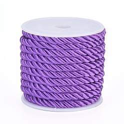 Темная Орхидея Полиэфирного корда, витой шнур, темные орхидеи, 5 мм, около 4.37 ярдов (4 м) / рулон