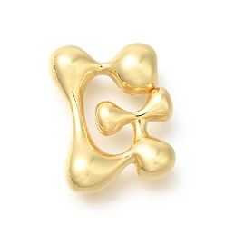 Letter G Стойки обшивки латунные бусины, письмо-шар, для изготовления именных ожерелий, долговечный, без свинца и без кадмия, реальный 18 k позолоченный, Буква G, 23.5x18.5x7 мм, отверстие : 2 мм