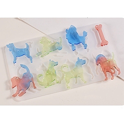 Собака DIY силиконовые формы кулон, для женщин серьги, собака, 145x95x5 мм, отверстие : 2 мм, внутренний диаметр: 40~42x23~31 мм