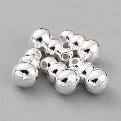 Посеребрённый Латунь прелести, долговечный, тыква / кальян, 925 серебро покрытием, 7.5x2.5~4 мм, отверстие : 0.7 мм