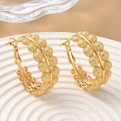 Настоящее золото 18K Круглые серьги-кольца из латуни, без никеля , реальный 18 k позолоченный, 31.5x14.5x27 мм