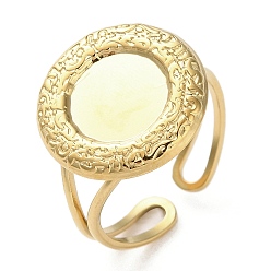 Настоящее золото 18K Ионное покрытие (ip) 304 перстни из нержавеющей стали, реальный 18 k позолоченный, размер США 7 (17.3 мм), лоток : 9.5 мм