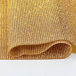 Topacio Brillo de resina de diamante de imitación, adhesivo termofusible en la parte posterior, recorte de diamantes de imitación, accesorios de vestuario, topacio, 400x240 mm