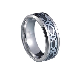 Нержавеющая Сталь Цвет Старинное кольцо из нержавеющей стали с переплетенными знаками бесконечности, широкое кольцо для мужчин и женщин, цвет нержавеющей стали, 8 мм, размер США 9 (18.9 мм)