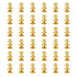 Золотой 30 наборы латунь с железной ручкой винт заклепка, заклепка соска с шаровой головкой, золотые, 10.5x9.5 мм, отверстие : 3.5 мм