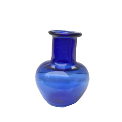 Средно-синий Миниатюрная стеклянная ваза, для кукольных аксессуаров, притворяющихся опорными украшениями, светло-синий, 18x21~23 мм