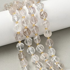 Хрусталь Природных кристаллов кварца бисер нитей, горного хрусталя, граненые, твист, с бисером, 10x9~10x9~10 мм, отверстие : 1 мм, около 33~34 шт / нитка, 15.04''~15.35'' (38.2~39 см)