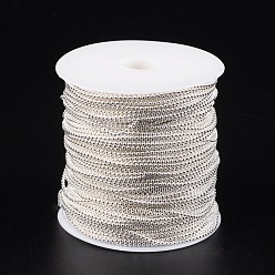Silver Iron Ball Bead Chains, Soldered, Silver Color Plated, with Spool, Bead: about 1.5mm in diameter, about 328.08 Feet(100m)/roll