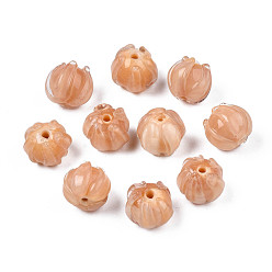 Легкий Лосось Бусины лэмпворк , цветок, светлый померанцевый, 10~11x11.5~12.5 мм, отверстие : 1.2 мм