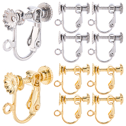 (52) Непрозрачная лаванда 20 шт. 2 цвета 316 фурнитура для сережек-клипс из хирургической нержавеющей стали, с силиконовыми подушечками, разноцветные, 15x17x5.5 мм, 10 шт / цвет