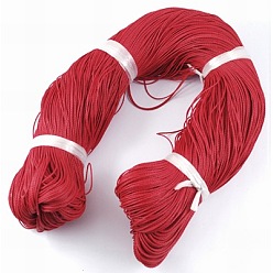 Crimson Round Waxed Polyester Cord, Taiwan Waxed Cord, Twisted Cord, Crimson, 1mm, about 415.57 yards(380m)/bundle