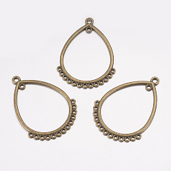 Античная Бронза Коннекторы тибетского стиля, сплав, без свинца и без кадмия, слеза, античная бронза , Размер : длиной около 47 мм , шириной 36 мм , отверстие : 1 мм, Около 300 шт / 1000 г