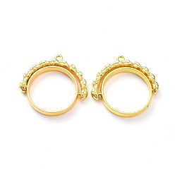 Golden Alloy Open Back Bezel Pendants, Rotating Pendants, for DIY UV Resin, Epoxy Resin, Pressed Flower Jewelry, Ring, Golden, 25.5x27x3.5mm, Hole: 1.5mm