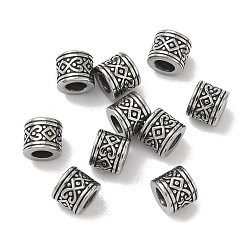 Античное Серебро Ретро 316 хирургические бусины из нержавеющей стали, колонка, ручная полировка, античное серебро, 7x6x5.5 мм, отверстие : 3.5 мм