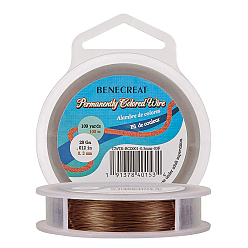 Седло Коричневый Круглая медная проволока для изготовления ювелирных изделий, седло коричневый, 0.3 мм, около 328.08 футов (100 м) / рулон