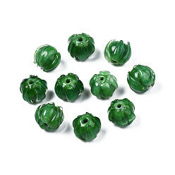 Зеленый лайм Бусины лэмпворк , цветок, зеленый лайм, 10~11x11.5~12.5 мм, отверстие : 1.2 мм