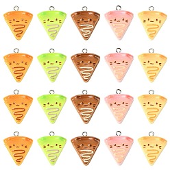 (52) Непрозрачная лаванда 40 шт 5 цвета подвески из непрозрачной смолы, чизкейк в форме кошки, с железной петлей для штифта, разноцветные, 24x21x15 мм, отверстие : 2 мм, 8 шт / цвет