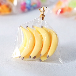 Банан Смола мини имитация удовольствия съесть больше украшения, для кукольных аксессуаров, притворяющихся опорными украшениями, банановый узор, 35x30 мм, 4 шт