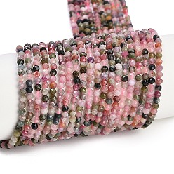 Турмалин Нити из натуральных разноцветных турмалиновых бусин, граненые, круглые, 3 мм, отверстие : 0.5 мм, около 138 шт / нитка, 14.96"~15.35" (38~39 см)