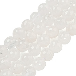 Хрусталь Природных кристаллов кварца бисер нитей, (128 грани)граненый, круглые бусины из горного хрусталя, 10 мм, отверстие : 1.2 мм, около 37 шт / нитка, 14.96 дюйм (38 см)