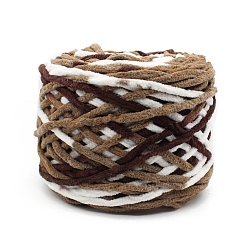 Светло-коричневый Мягкая полиэфирная пряжа для вязания крючком, толстая пряжа для шарфа, пакет, изготовление подушек, сегмент окрашенный, загар, 7 мм