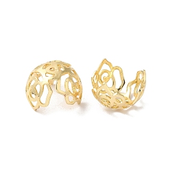 Настоящее золото 14K Покрытие стойки из латуни, 3-лепесток, долговечный, реальный 14 k позолоченный, 11.6x9 мм, отверстие : 1 мм