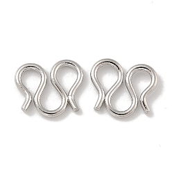 Платина Крючки и S замочки-крючки, латунь , м застежками, платина, 8.5x6.5x0.8 мм