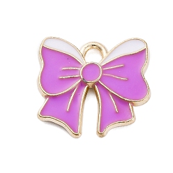 Средняя Орхидея Подвески из эмали и сплава, бантом прелести, золотые, средне орхидеи, 15x16x2 мм, отверстие : 2 мм