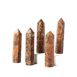 Starburst Jasper Башня из натуральной звездообразования из яшмы, украшение для дома, исцеляющие каменные палочки, Декоры для медитации и терапии Рейки чакры, шестиугольная призма, 50~60 мм